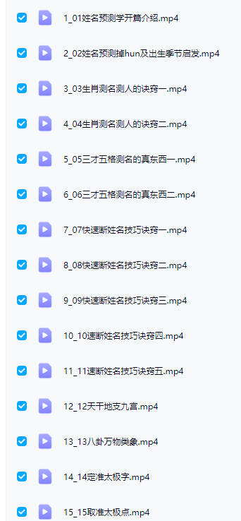 梅花五瓣开2025年【姓名学大师班】教学视频30集-中易盟